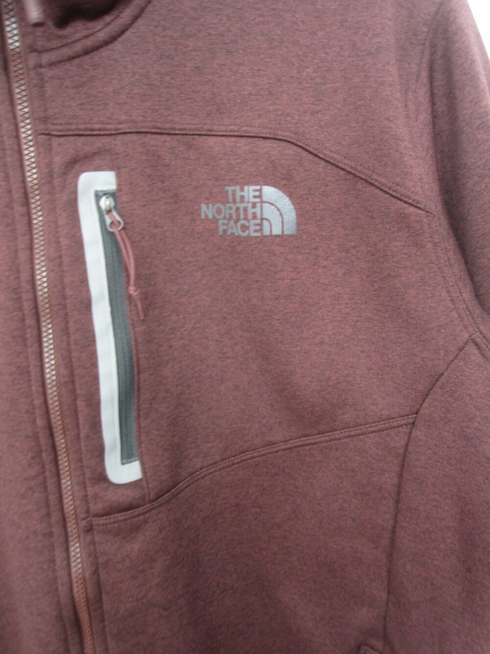 The North Face Men’s L Canyonlands Full Zip Maroon Heather Fleece Hoodie Jacket - Picture 4 of 9